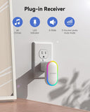 TMEZON Wireless Doorbell with USB Receiver, 60 Melodies, 5 Volume Levels, Colorful RGB Doorbell for Home, Plug & Play MZ-DC1