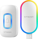 TMEZON Wireless Doorbell with USB Receiver, 60 Melodies, 5 Volume Levels, Colorful RGB Doorbell for Home, Plug & Play MZ-DC1