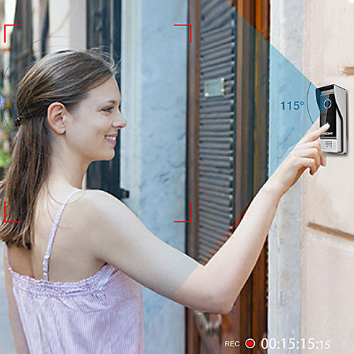【NEW TUYA 1080P】TMEZON 7 Inch Wireless Wifi Smart Video DoorPhone Intercom System with 2 Monitor + 1 Rainproof Doorbell Camera
