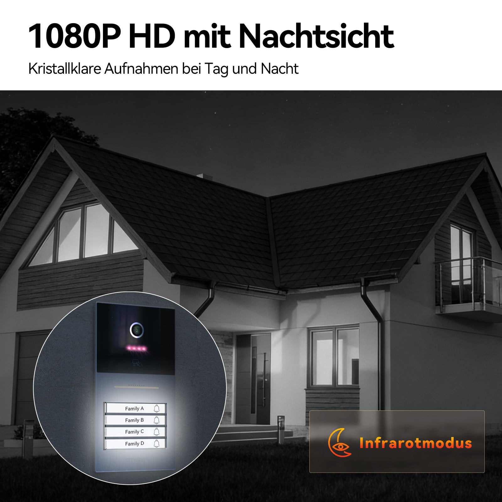 TMEZON WiFi Video Door Intercom System, 7" IP Color Touchscreen with 1080P Doorbell, 2-Wire Doorphone, Two-Way Audio, Human Detection, 3 Unlocking Methods & App Control