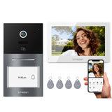TMEZON WiFi Video Door Intercom System, 7" IP Color Touchscreen with 1080P Doorbell, 2-Wire Doorphone, Two-Way Audio, Human Detection, 3 Unlocking Methods & App Control