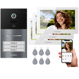 TMEZON WiFi Video Door Intercom System, 7" IP Color Touchscreen with 1080P Doorbell, 2-Wire Doorphone, Two-Way Audio, Human Detection, 3 Unlocking Methods & App Control