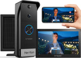 TMEZON Wireless WiFi Video Doorbell with 7" Touchscreen, 1080P HD Doorbell Camera with Solar Powered, 160° Wide Angle, Two-Way Audio, PIR Motion Detection, App Control, 2.4/5GHz WiFi, Night Vision