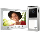 TMEZON 2-Wire Video Door Intercom System, Intercom with Door Opener, 7-inch Monitor and HD Doorbell Camera, 2-Way Audio, Night Vision, 16 Ringtones, DC32V