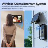 TMEZON Wireless WiFi Video Doorbell with 7" Touchscreen, 1080P HD Doorbell Camera with Solar Powered, 160° Wide Angle, Two-Way Audio, PIR Motion Detection, App Control, 2.4/5GHz WiFi, Night Vision
