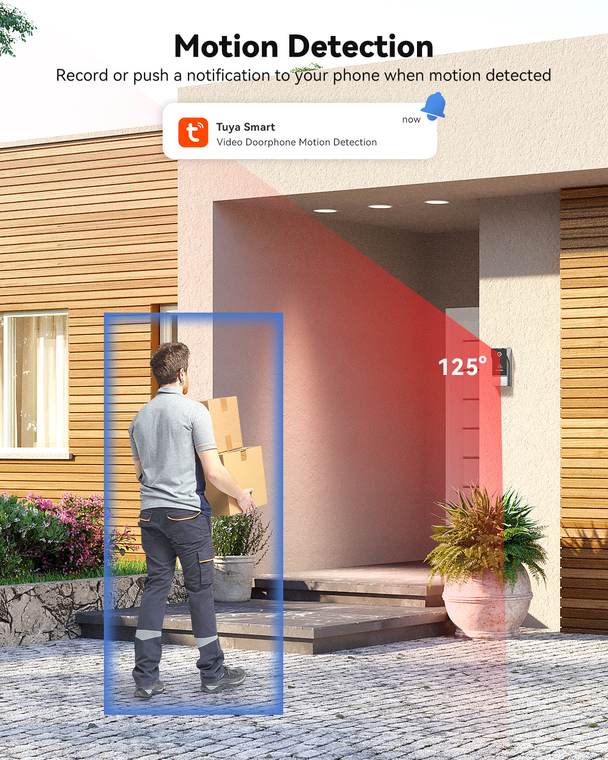 TMEZON 7" IP Touch Screen & HD 1080P Doorbell System, 4 Wire Intercom Doorphone, 2 Ways Audio, APP Control, Unlocking with Monitor, APP & RFID Tags