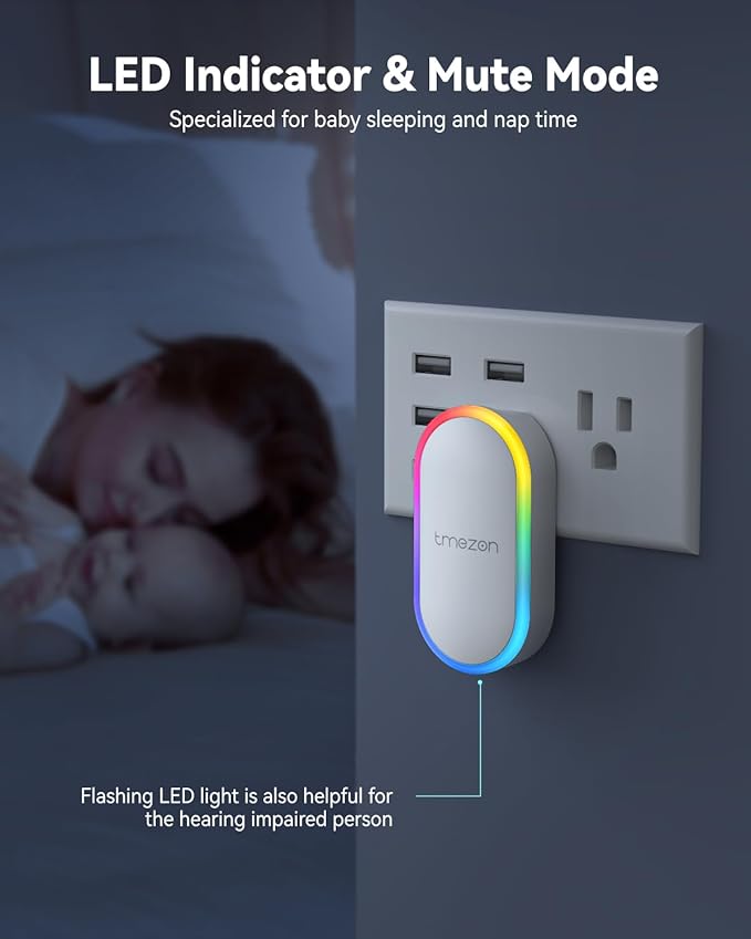 TMEZON Wireless Doorbell with USB Receiver, 60 Melodies, 5 Volume Levels, Colorful RGB Doorbell for Home, Plug & Play   MZ-DC1