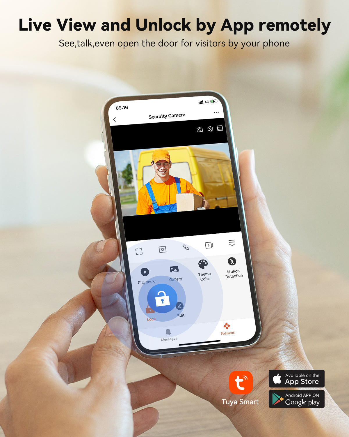 TMEZON 7" IP Touch Screen & HD 1080P Doorbell System, 4 Wire Intercom Doorphone, 2 Ways Audio, APP Control, Unlocking with Monitor, APP & RFID Tags