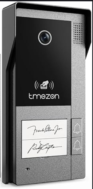 TMEZON 2 Way Audio Intercom System, Monitor with Doorbell, Unlocking with RFID Cards, Monitor or APP, Human Motion Detection, 2-Wire Doorphone